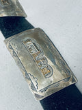Native American Huge Detailed Vintage Gold Sterling Silver Signed Hand Tooled Concho Belt-Nativo Arts
