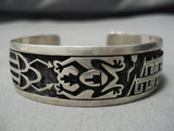 Important Pascal Kuwanhongea Native American Hopi Vintage Sterling Silver Bracelet Old-Nativo Arts