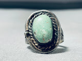 Unbelievable Vintage Native American Navajo Domed Turquoise Sterling Silver Ring-Nativo Arts