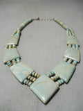 Native American Incredible Vintage Santo Domingo Royston Turquoise Sterling Silver Necklace-Nativo Arts