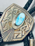 Heavy Sturdy Mens Vintage Native American Navajo Turquoise Sterling Silver Bolo Tie-Nativo Arts