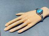 Astonishing Vintage Native American Navajo Morenci Turquoise Sterling Silver Bracelet-Nativo Arts