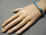 Thicker Vintage Native American Navajo Turquoise Opal Sterling Silver Bracelet Cuff-Nativo Arts