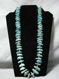 Chunky Dunky Vintage Santo Domingo Native American Navajo Turquoise Nugget Necklace Old-Nativo Arts