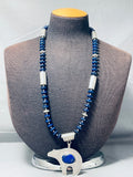 The Best Vintage Native American Navajo Lapis Bear Sterling Silver Necklace- Signed-Nativo Arts