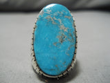 Incredible Vintage Native American Navajo Ray Jack Huge Turquoise Sterling Silver Ring-Nativo Arts