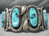 Opulent Vintage Native American Navajo Old Sleeping Beauty Turquoise Sterling Silver Bracelet-Nativo Arts