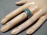 Marvelous Vintage Navajo Turquoise Sterling Silver Ring Native American Old-Nativo Arts