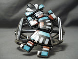 One Of The Best Native American Navajo Turquoise Kachina Inlay Sterling Silver Bracelet-Nativo Arts