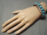Rare Marie Thompson Vintage Native American Navajo Blue Turquoise Sterling Silver Bracelet-Nativo Arts