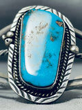 Flower Signed Vintage Native American Navajo Turquoise Sterling Silver Bracelet-Nativo Arts