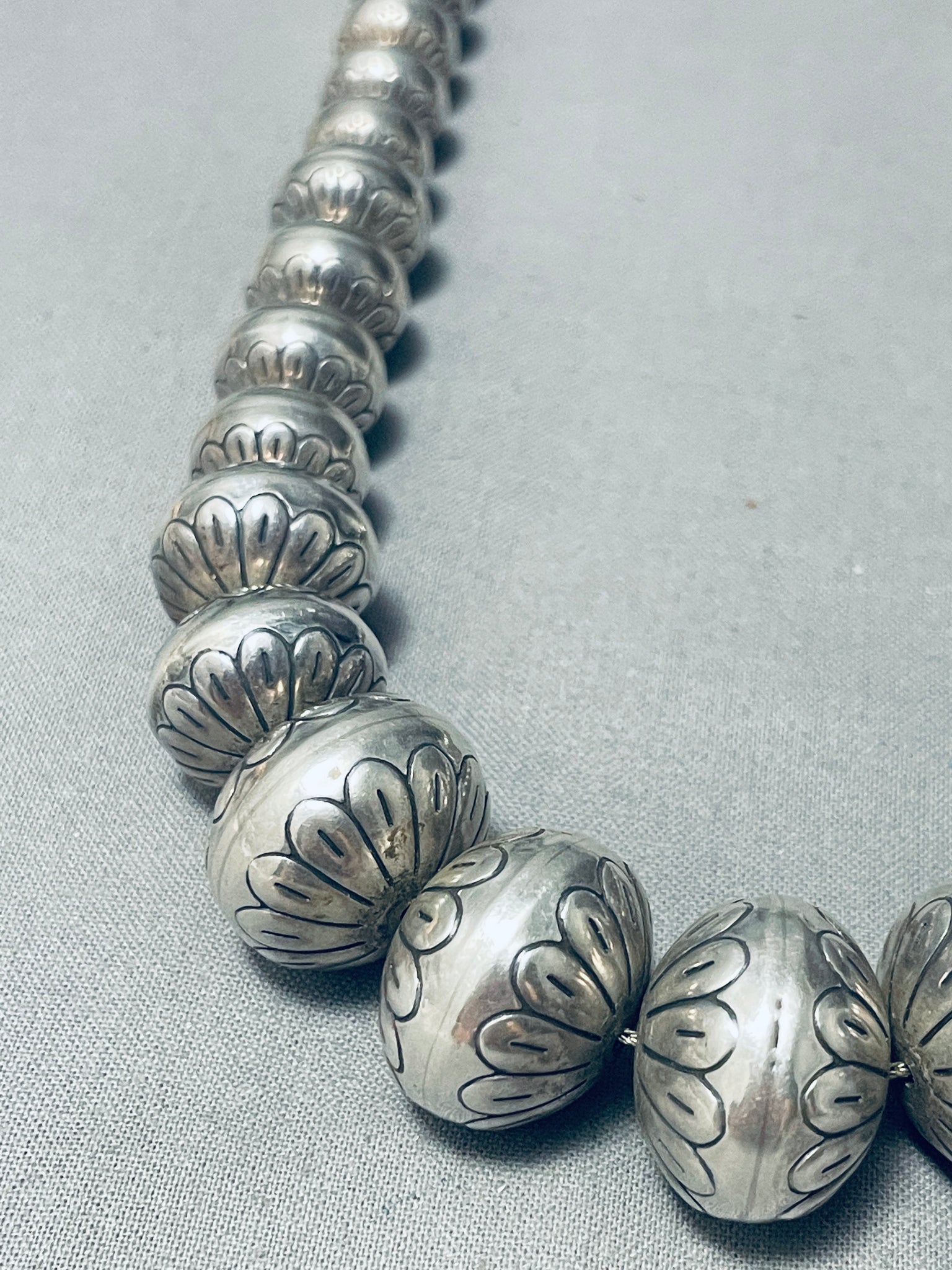 Silver Graduated Bead Necklace