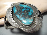 Mind Blowing Vintage Native American Navajo Morenci Turquoise Sterling Silver Bracelet-Nativo Arts