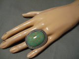 One Of The Biggest Native American Navajo Royston Turquoise Sterling Silver Ring-Nativo Arts