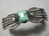 Important Vintage Native American Navajo Damale Turquoise Sterling Silver Bracelet-Nativo Arts