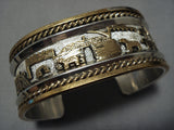 Striking Vintage Navajo Sterling Silver Native American Bracelet Old-Nativo Arts