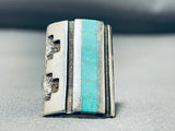 One Of The Most Unique Vintage Native American Zuni Turquoise Sterling Silver Ring-Nativo Arts