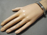 Detailed Thick Intricate Native American Navajo Sterling Silver Channel Bracelet-Nativo Arts