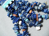 Native American Spectacular Santo Domingo Lapis Sterling Silver Necklace Old-Nativo Arts