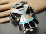 Big Huge Vintage Zuni Native American Turquoise Sterling Silver Bracelet-Nativo Arts