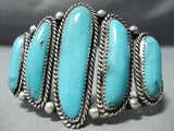 Tremendous Vintage Native American Navajo Turquoise Sterling Silver Bracelet-Nativo Arts
