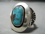 Important Vintage Native American Navajo Tommy Jackson Morenci Turquoise Sterling Silver Ring-Nativo Arts
