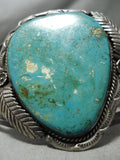 Incredible Vintage Native American Navajo Aqua Turquoise Sterling Silver Bracelet Old-Nativo Arts