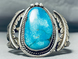 Rare Vintage Museum Native American Navajo Turquoise Sterling Silver Bracelet Old-Nativo Arts