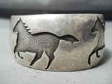 Henry Nez Vintage Native American Navajo Sterling Silver Horses Bracelet-Nativo Arts