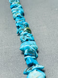 Breathtaking Vintage Native American Navajo Turquoise Chunk Sterling Silver Necklace-Nativo Arts
