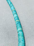 Native American Vibrant Vintage Santo Domingo Handcut Turquoise Sterling Silver Necklace-Nativo Arts