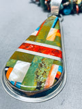 Native American One Of The Most Unique Vintage Santo Domingo Turquoise Sterling Silver Necklace-Nativo Arts