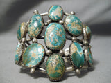 One Biggest Best Vintage Native American Navajo Royston Turquoise Sterling Silver Bracelet Old-Nativo Arts