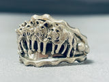 Wolfpack Wow!! Native American Navajo Sterling Silver Ring-Nativo Arts
