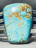 Mongo Vintage Native American Navajo #8 Turquoise Sterling Silver Bracelet-Nativo Arts