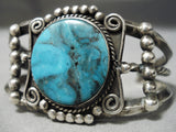 Opulent Vintage Native American Navajo Blue Diamond Turquoise Sterling Silver Bracelet Old-Nativo Arts