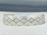 Signed Vintage Native American Navajo Sterling Silver Bracelet-Nativo Arts