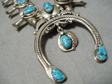 Magnificent Vintage Native American Navajo Sleeping Beauty Turquoise Sterling Silver Necklace-Nativo Arts