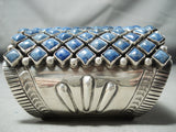 One Of The Best Native American Navajo Lapis Sterling Silver Bracelet-Nativo Arts