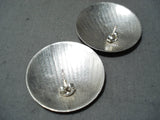 Marvelous Vintage Native American Navajo Sterling Silver Shell Earrings-Nativo Arts