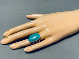 Exceptional San Felipe Kingman Turquoise Sterling Silver Huge Ring-Nativo Arts