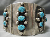 Best Vintage Native American Navajo Turquoise Sterling Silver Channel Link Bracelet Old-Nativo Arts
