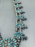 Gasp! Vintage Native American Navajo / Zuni Turquoise Sterling Silver Squash Blossom Necklace-Nativo Arts