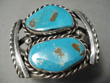 One Of The Best Vintage Native American Navajo Old Kingman Turquoise Sterling Silver Bracelet-Nativo Arts