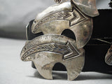 Exceptional Vintage Native American Navajo Sterling Silver Bears Concho Belt Old-Nativo Arts