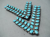 Fabulous Vintage Native American Navajo Sleeping Beauty Turquoise Sterling Silver Collar Pins-Nativo Arts