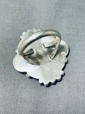 Elegant Native American Navajo Signed Purple Spiny Sterling Silver Enormous Ring-Nativo Arts