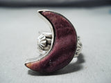 Tremendous Half Moon Navajo Purple Sterling Silver Ring Native American-Nativo Arts