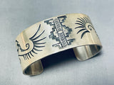 Fantastic Vintage Native American Navajo Sterling Silver Bracelet Signed-Nativo Arts