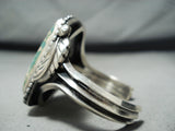 Huge Rare Squared Royston Turquoise Vintage Native American Navajo Sterling Silver Bracelet-Nativo Arts